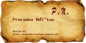 Preradov Nétus névjegykártya